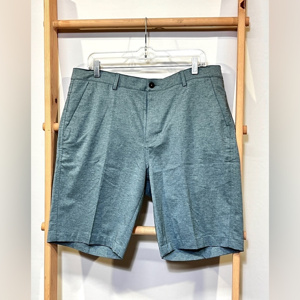 DUNNING Men's Gray/blue Flat Front Casual golf Shorts size 36